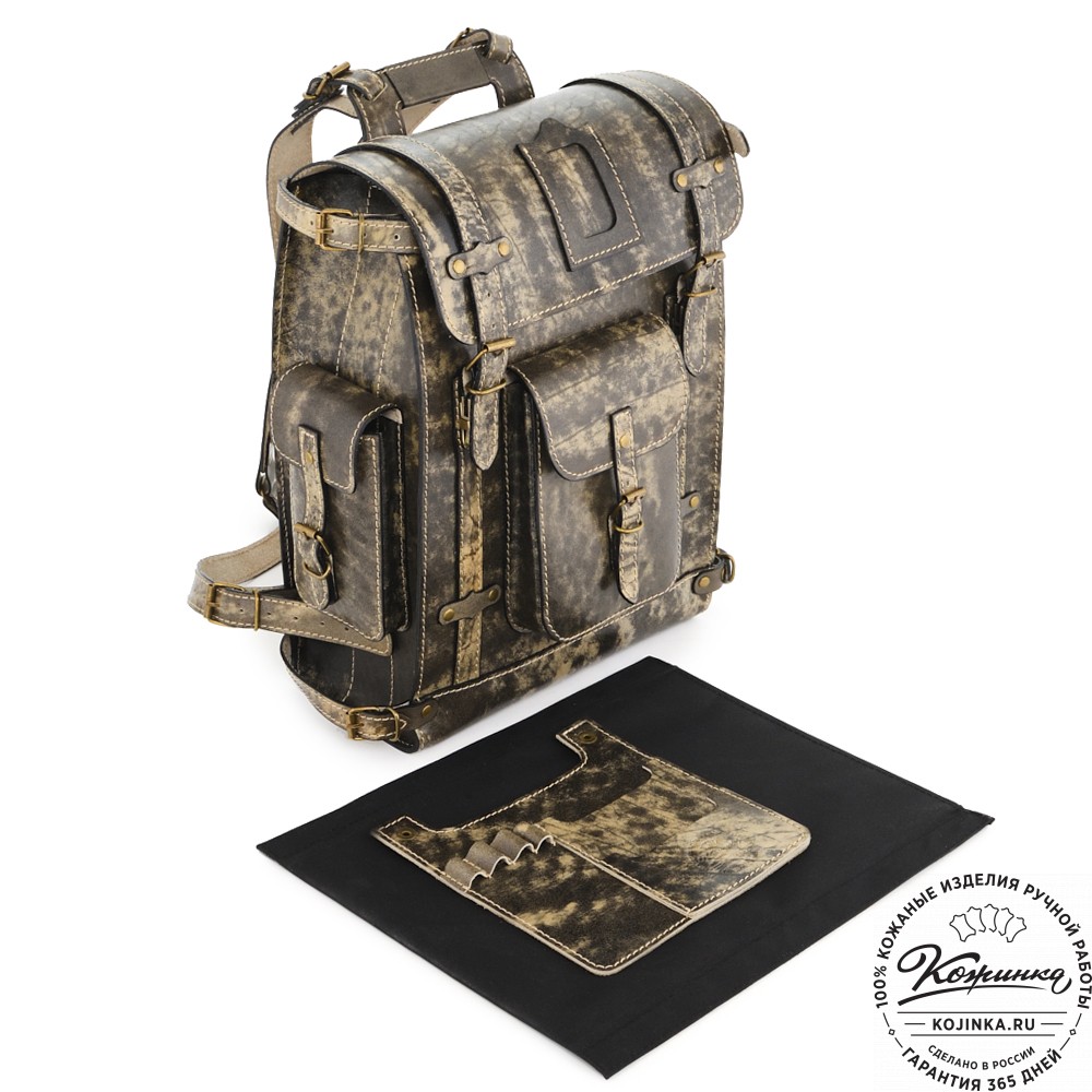 Кожаный ранец "Максимус 3" (пепел глянец)